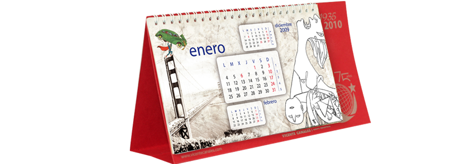 diseño y maquetación de calendario conmemorativo