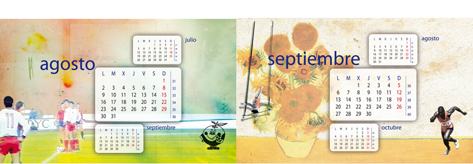 diseño y maquetación de calendario conmemorativo