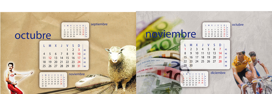 diseño y maquetación de calendario conmemorativo