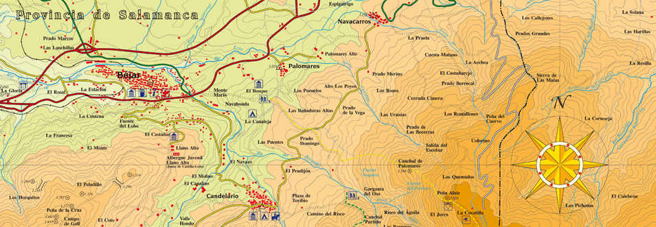plano cartográfico de la sierra de béjar